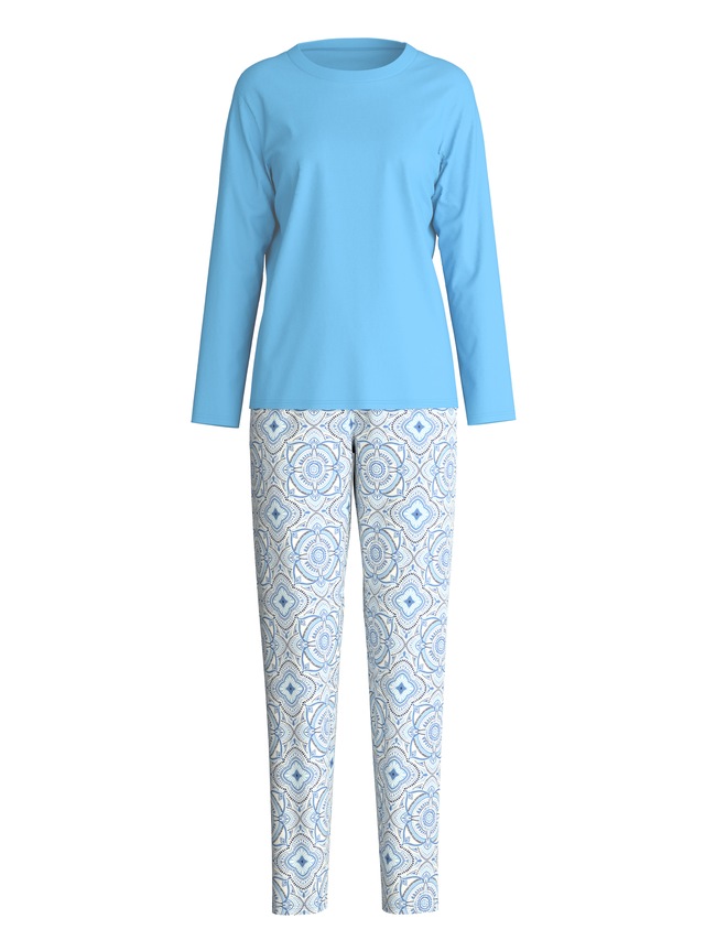 CALIDA Schlafanzug »Cotton Special« 2 tlg. Langarm, bequem, Baumwolle, Rundhals-Ausschnitt