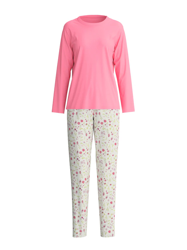 CALIDA Schlafanzug »Cotton Special« 2 tlg. Langarm, bequem, Baumwolle, Rundhals-Ausschnitt