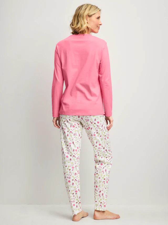 CALIDA Schlafanzug »Cotton Special« 2 tlg. Langarm, bequem, Baumwolle, Rundhals-Ausschnitt