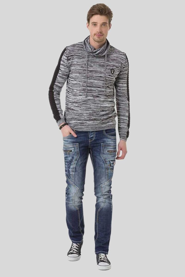 Cipo & Baxx Schalkragenpullover »Pullover« 1 Stk. mit Schalkragen