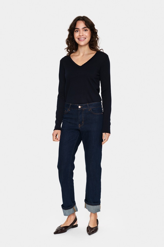 Saint Tropez Strickpullover »MilaSZ LS V-Neck Pullover« Viskosemischung, Regular fit