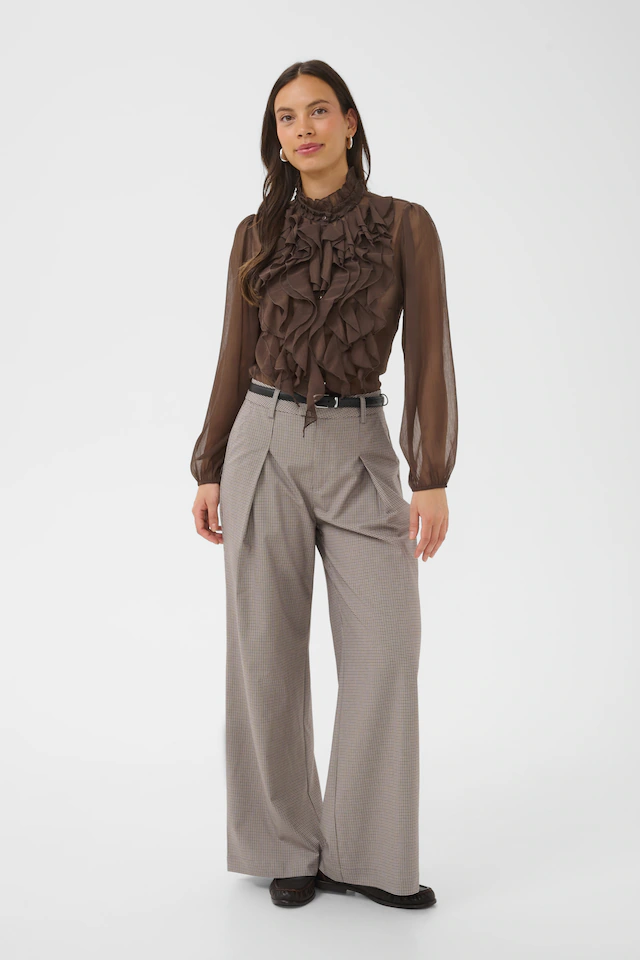 Saint Tropez Rüschenbluse »LiljaSZ Crinkle LS Shirt« Kunstfaser, Regular fit