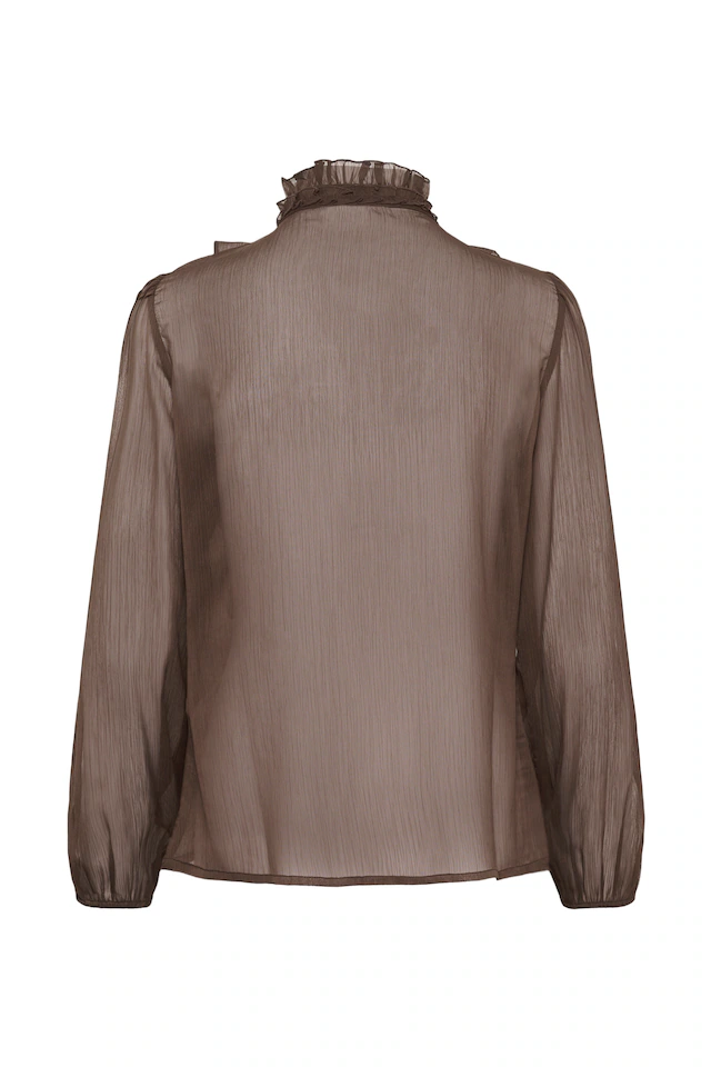 Saint Tropez Rüschenbluse »LiljaSZ Crinkle LS Shirt« Kunstfaser, Regular fit