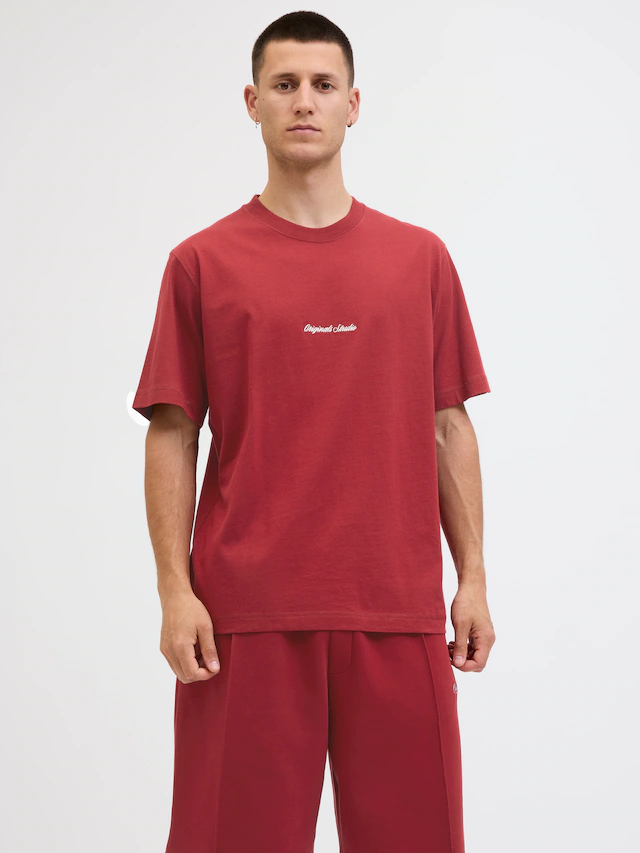 Jack & Jones Rundhalsshirt »JORNORREBRO EMB TEE SS CREW NECK NOOS« Baumwolle, locker geschnitten