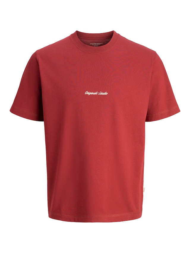 Jack & Jones Rundhalsshirt »JORNORREBRO EMB TEE SS CREW NECK NOOS« Baumwolle, locker geschnitten