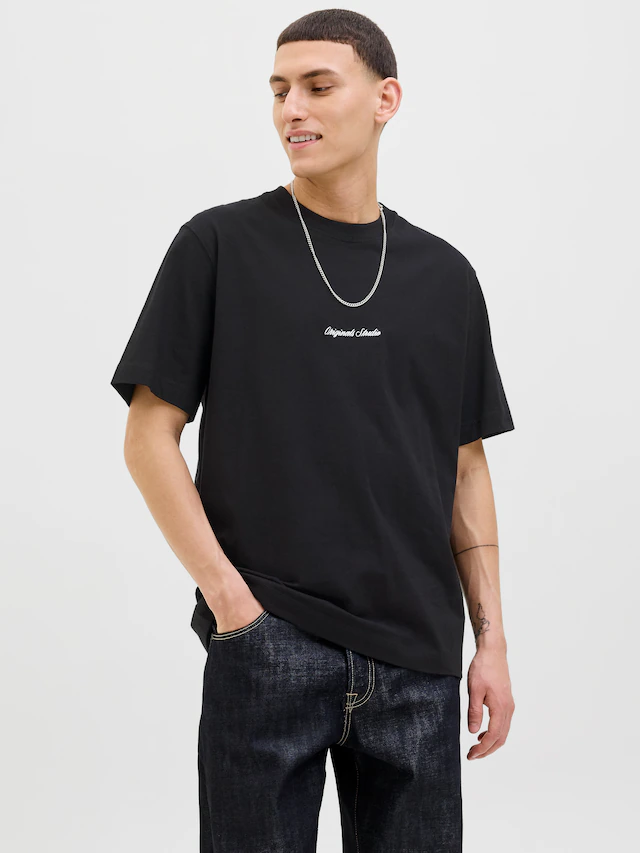 Jack & Jones Rundhalsshirt »JORNORREBRO EMB TEE SS CREW NECK NOOS« Baumwolle, locker geschnitten