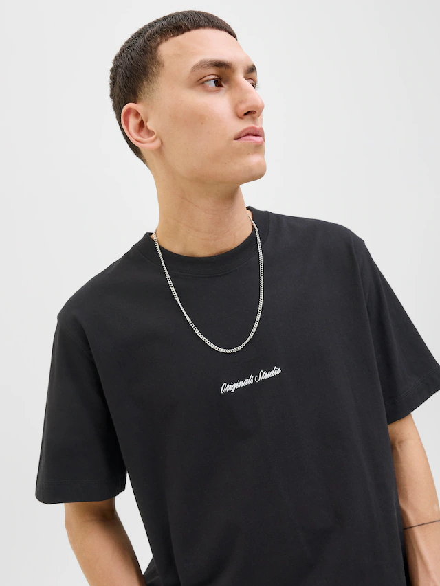 Jack & Jones Rundhalsshirt »JORNORREBRO EMB TEE SS CREW NECK NOOS« Baumwolle, locker geschnitten