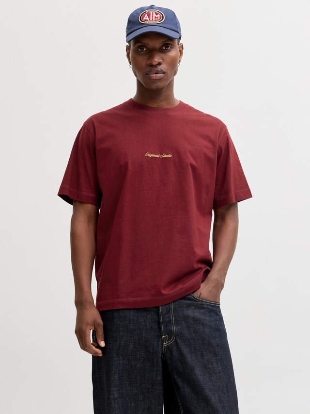 Jack & Jones Rundhalsshirt »JORNORREBRO EMB TEE SS CREW NECK NOOS« Baumwolle, locker geschnitten