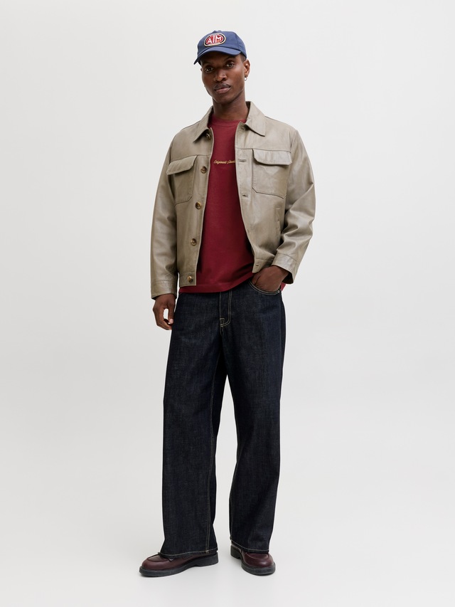 Jack & Jones Rundhalsshirt »JORNORREBRO EMB TEE SS CREW NECK NOOS« Baumwolle, locker geschnitten
