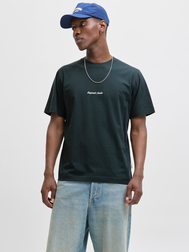 Jack & Jones Rundhalsshirt »JORNORREBRO EMB TEE SS CREW NECK NOOS« Baumwolle, locker geschnitten
