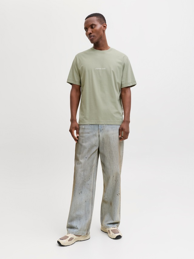 Jack & Jones Rundhalsshirt »JORNORREBRO EMB TEE SS CREW NECK NOOS« Baumwolle, locker geschnitten
