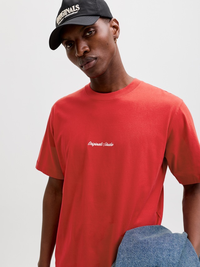 Jack & Jones Rundhalsshirt »JORNORREBRO EMB TEE SS CREW NECK NOOS« Baumwolle, locker geschnitten