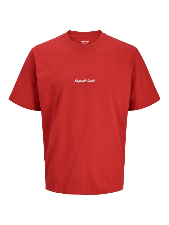 Jack & Jones Rundhalsshirt »JORNORREBRO EMB TEE SS CREW NECK NOOS« Baumwolle, locker geschnitten