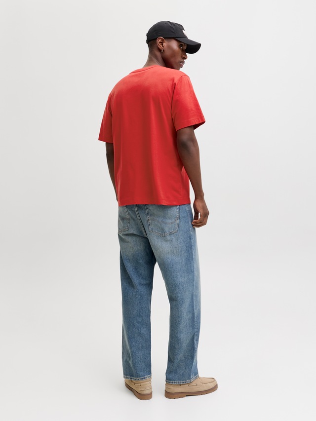 Jack & Jones Rundhalsshirt »JORNORREBRO EMB TEE SS CREW NECK NOOS« Baumwolle, locker geschnitten