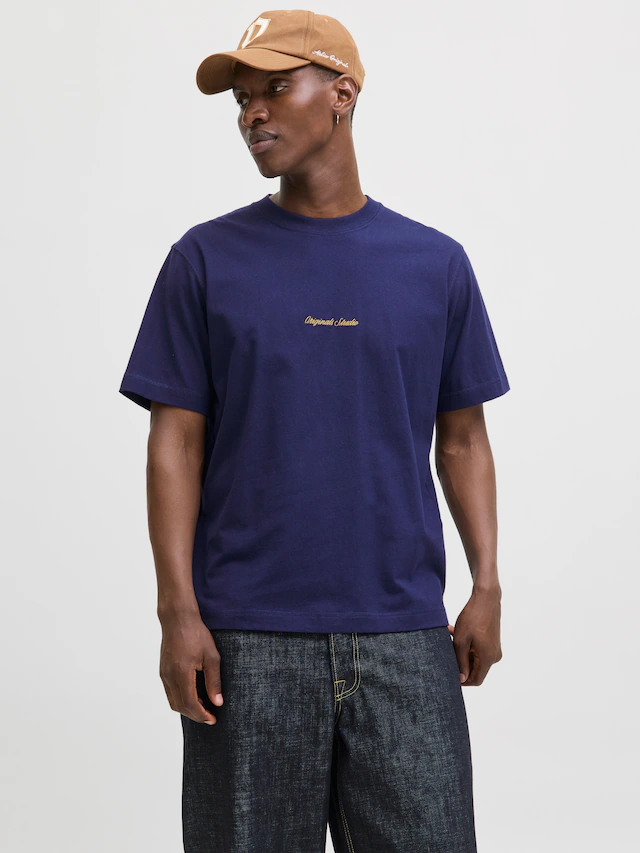 Jack & Jones Rundhalsshirt »JORNORREBRO EMB TEE SS CREW NECK NOOS« Baumwolle, locker geschnitten