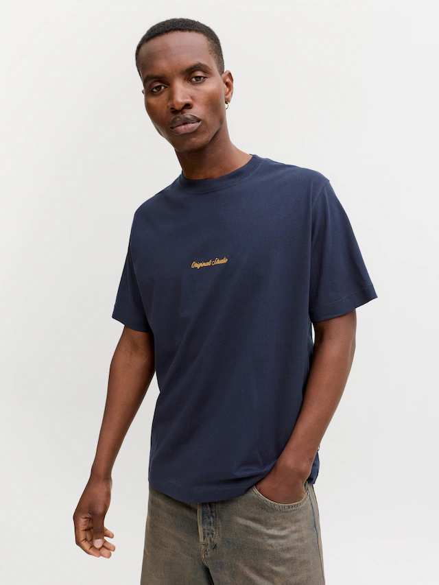 Jack & Jones Rundhalsshirt »JORNORREBRO EMB TEE SS CREW NECK NOOS« Baumwolle, locker geschnitten
