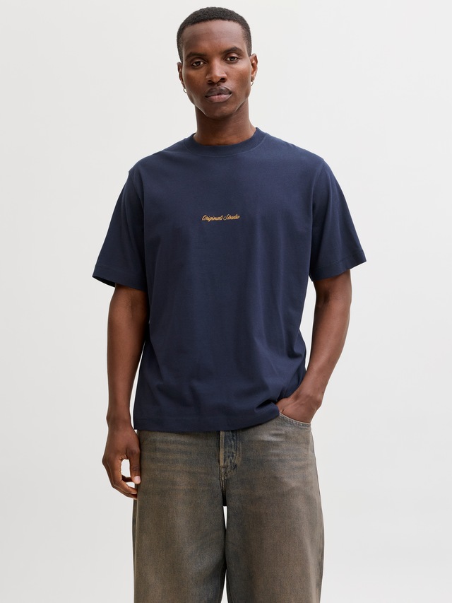 Jack & Jones Rundhalsshirt »JORNORREBRO EMB TEE SS CREW NECK NOOS« Baumwolle, locker geschnitten
