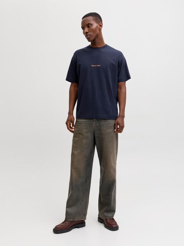 Jack & Jones Rundhalsshirt »JORNORREBRO EMB TEE SS CREW NECK NOOS« Baumwolle, locker geschnitten