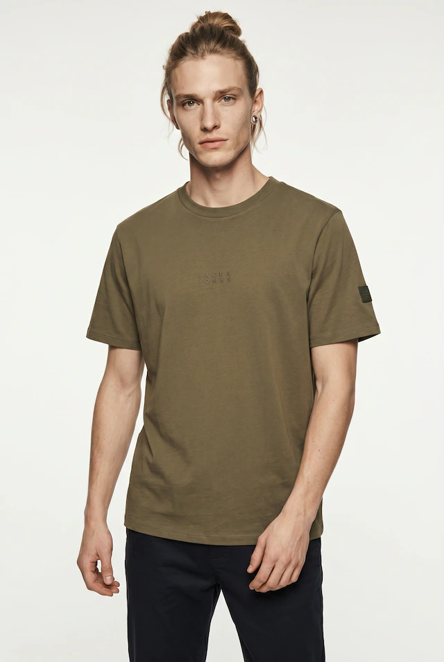 Jack & Jones Kurzarmshirt »JCOPOINT BADGE TEE SS CREW NECK«