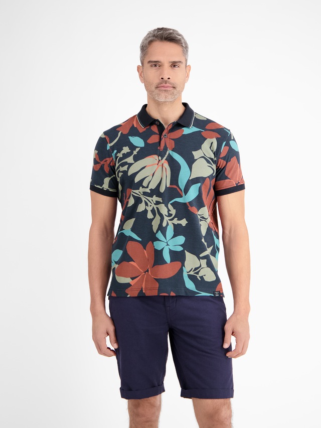 LERROS Poloshirt »Poloshirt, sommerlich-floral gemustert«