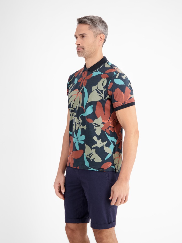 LERROS Poloshirt »Poloshirt, sommerlich-floral gemustert«