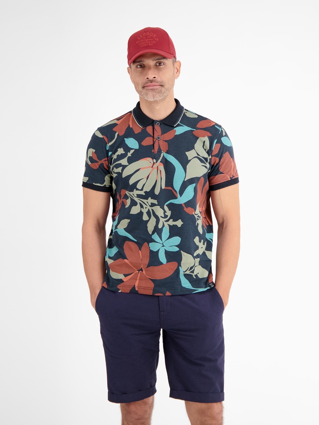 LERROS Poloshirt »Poloshirt, sommerlich-floral gemustert«