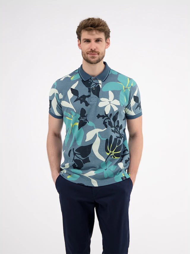 LERROS Poloshirt »Poloshirt, sommerlich-floral gemustert«