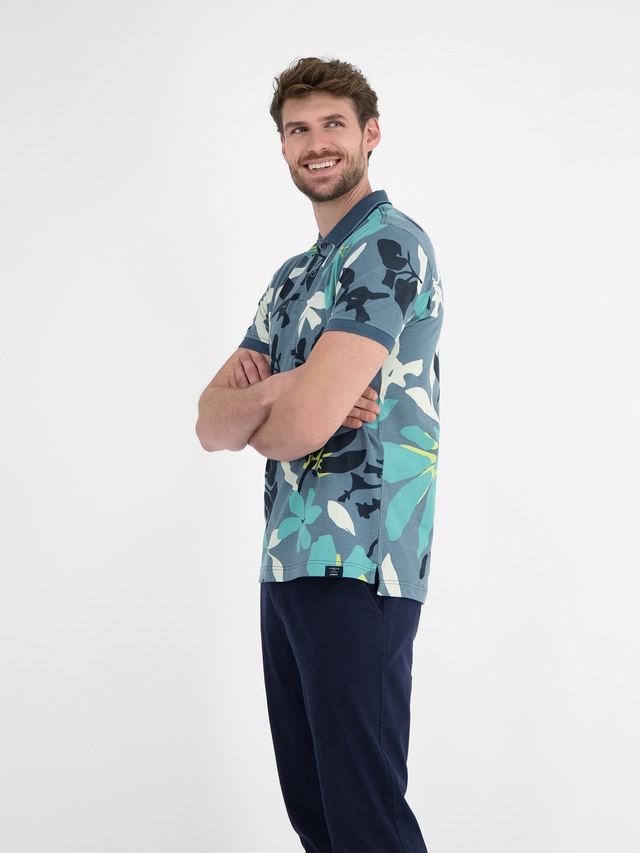 LERROS Poloshirt »Poloshirt, sommerlich-floral gemustert«
