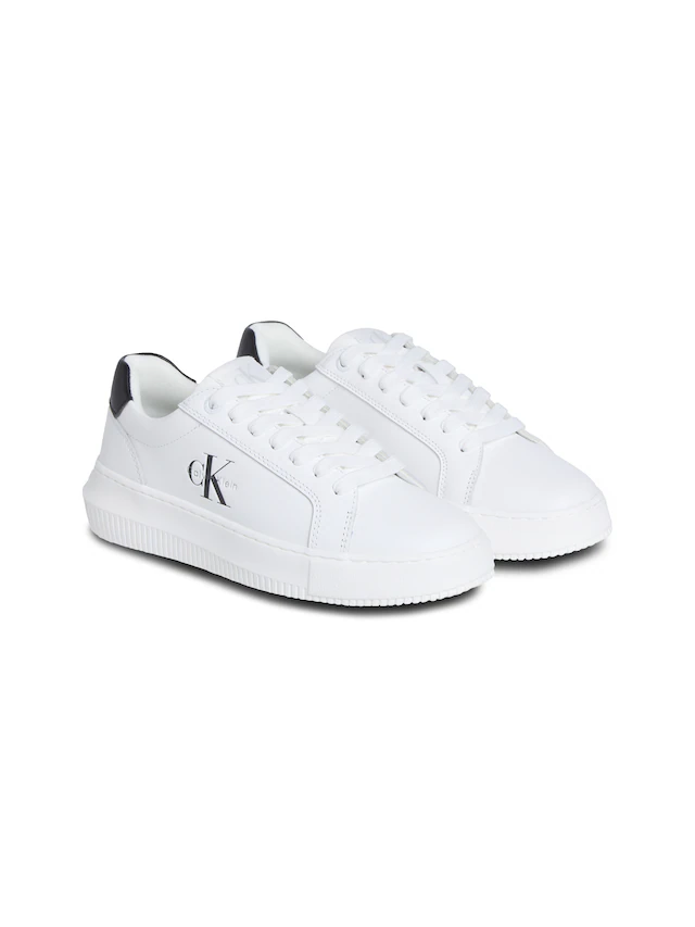 Calvin Klein Jeans Plateausneaker »CHUNKY CUPSOLE MONO LTH WN« Schnürschuh, Halbschuh, Freizeitsneaker mit seitlichem CK-Logo