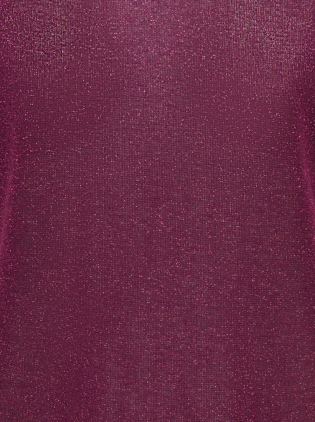 ONLY Kurzarmshirt »ONLSILVERY S/S V NECK LUREX TOP JRS NOOS« Materialmix mit Glitzer, loose fit, Rundhals