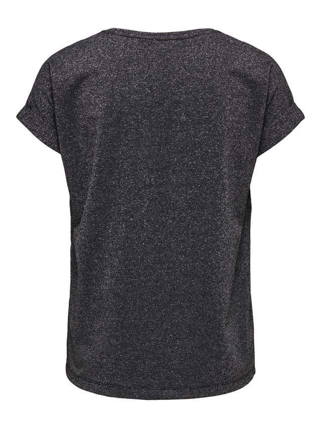ONLY Kurzarmshirt »ONLMOSTER GLITTER S/S TOP NOOS JRS« mit Glitzerdetail