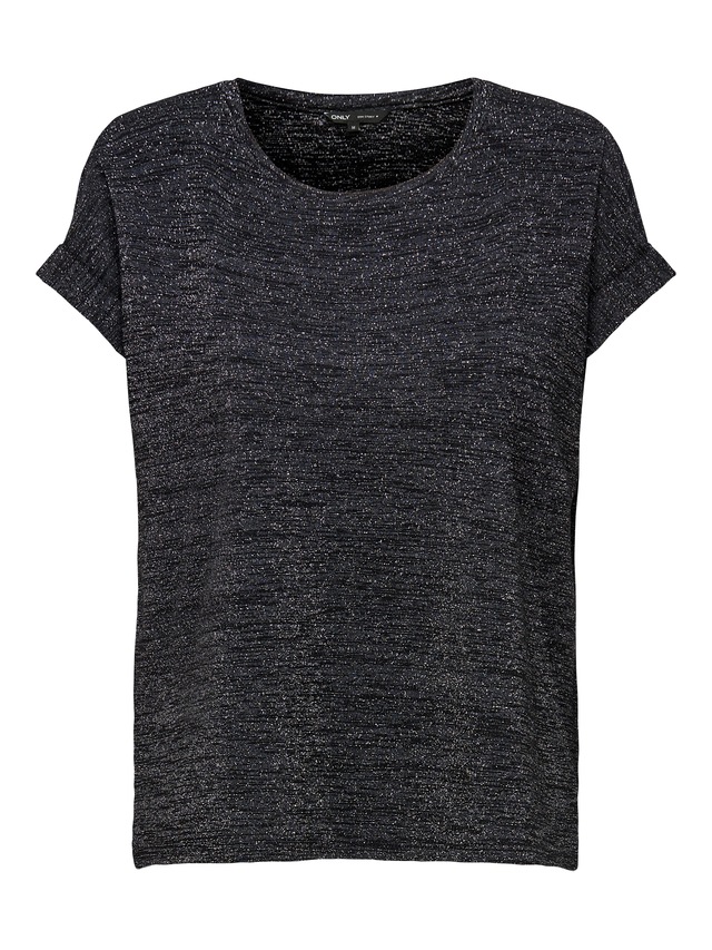 ONLY Kurzarmshirt »ONLMOSTER GLITTER S/S TOP NOOS JRS« mit Glitzerdetail