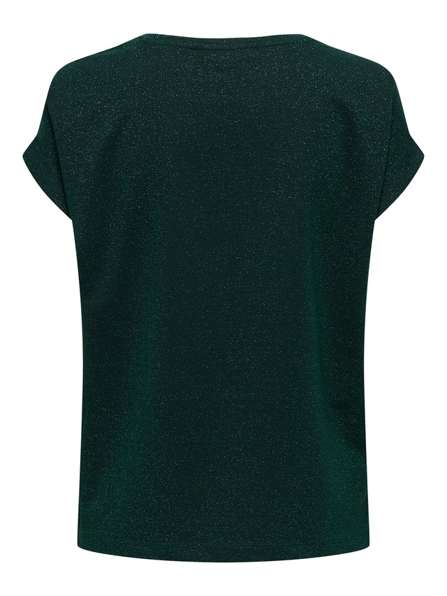 ONLY Kurzarmshirt »ONLMOSTER GLITTER S/S TOP NOOS JRS« mit Glitzerdetail