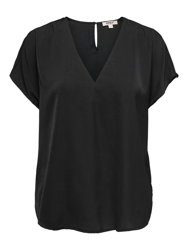 ONLY V-Shirt »ONLLUCY LIFE SS V-NECK TOP WVN«