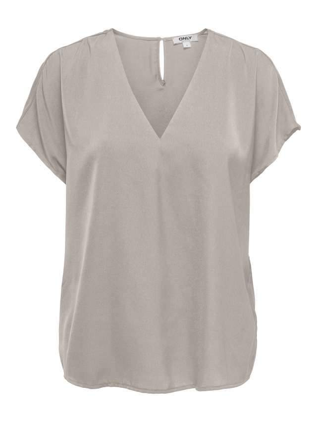 ONLY V-Shirt »ONLLUCY LIFE SS V-NECK TOP WVN«