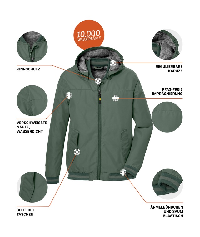 Killtec Funktionsjacke »KOS 153 BYS JCKT« Modischer, wasserfester Blouson mit reflektierenden Elementen
