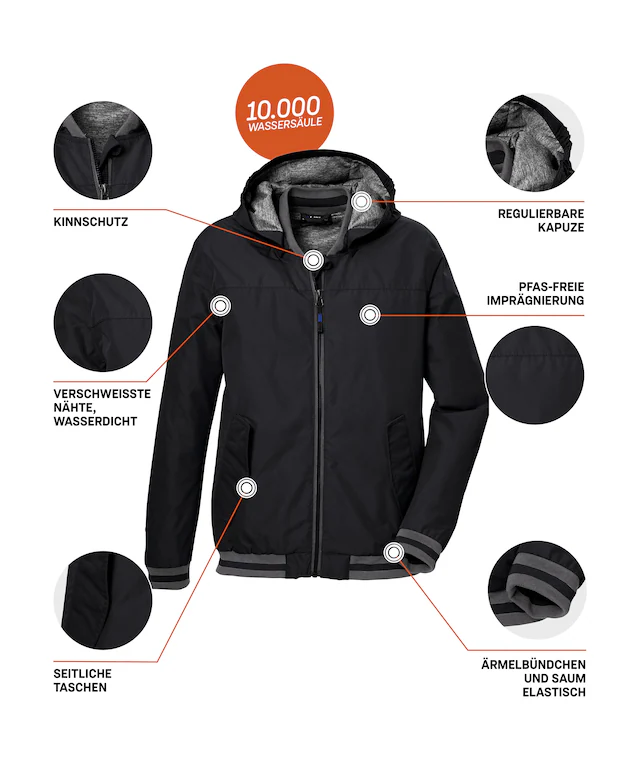 Killtec Funktionsjacke »KOS 153 BYS JCKT« Modischer, wasserfester Blouson mit reflektierenden Elementen