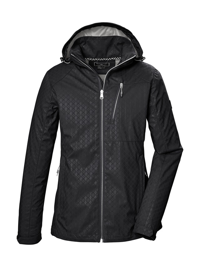 Killtec Softshelljacke »KOS 121 WMN SFTSHLL JCKT GRPHIC« Wasserabweisend, winddicht, atmungsaktiv, abnehmbare Kapuze