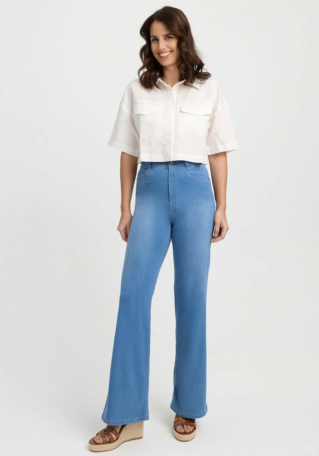 wonderjeans Schlagjeans Flared, mit Stretch