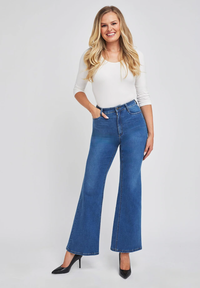 wonderjeans Schlagjeans Flared, mit Stretch