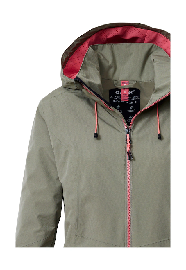Killtec Outdoorjacke »Damen Regenjacke OOKS 1« Leichte, wasser- und winddichte Jacke, atmungsaktiv, abnehmbare Kapuze