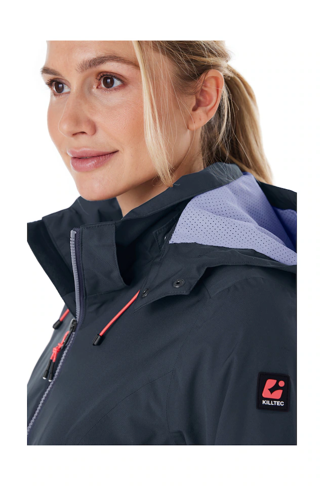 Killtec Outdoorjacke »Damen Regenjacke OOKS 1« Leichte, wasser- und winddichte Jacke, atmungsaktiv, abnehmbare Kapuze
