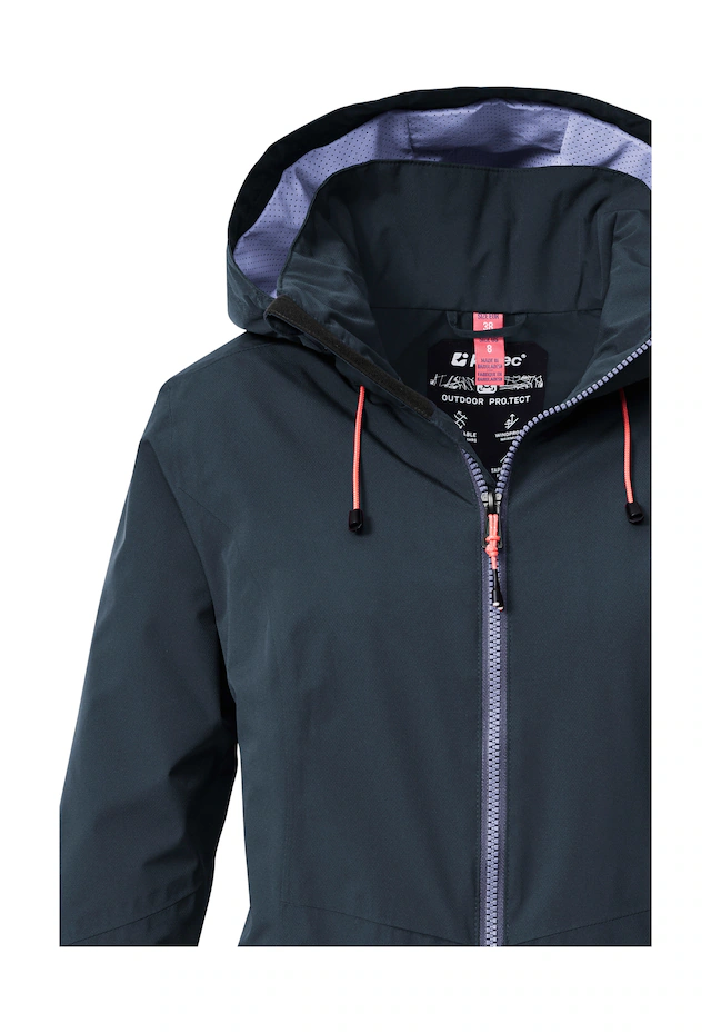 Killtec Outdoorjacke »Damen Regenjacke OOKS 1« Leichte, wasser- und winddichte Jacke, atmungsaktiv, abnehmbare Kapuze