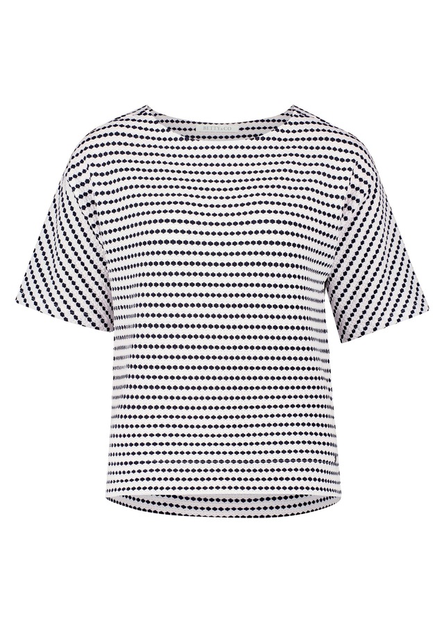Betty&Co Kurzarmshirt »Damen mit Rundhalsausschnitt« 1 Stk. Struktur