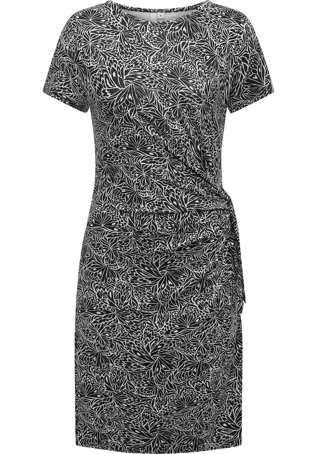 Ragwear Shirtkleid »Knotta Print« Ohne Tasche Kurzarm Sommerkleid mit seitlichem Bindeband