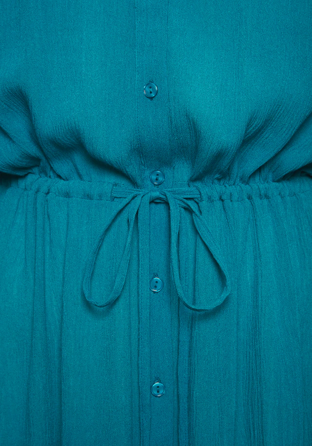 LASCANA Strandkleid »in leichter Crepe-Qualität mit variablem Tunnelzug in der Taille« Ohne Taschen kurzes Hemdblusenkleid, Sommerkleid, Longbluse mit langen Ärmeln