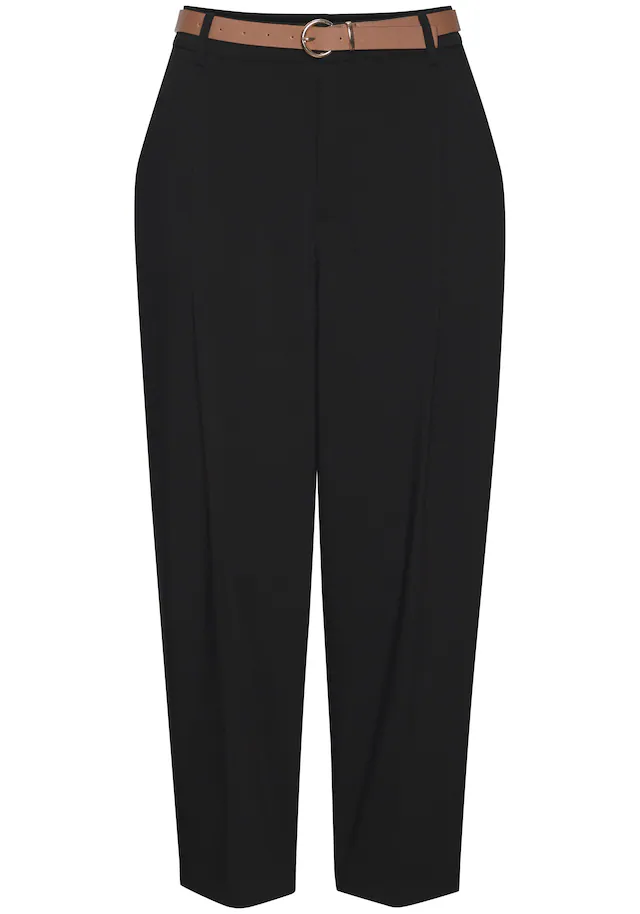 LASCANA Bundfaltenhose »mit schmalem Gürtel in Barrel Form« mit Gürtel, in modischer Barrel-Form, Businesshose, bequem