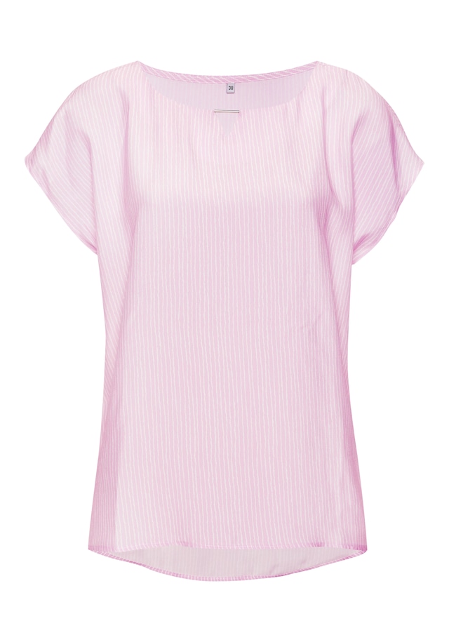 Vivance Kurzarmbluse »mit Zierdetail am Ausschnitt« Druckbluse aus leichter Webware, Streifenbluse, lockeres Blusenshirt