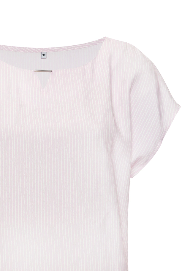 Vivance Kurzarmbluse »mit Zierdetail am Ausschnitt« Druckbluse aus leichter Webware, Streifenbluse, lockeres Blusenshirt