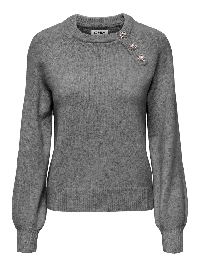 ONLY Strickpullover »ONLLAUREN LIFE LS O-NECK BUTTON KNT«